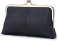 Genuine Leather Long Kiss Lock Wallet for Women – RFID Blocking Handheld Clutch Purse with 8 Card Slots, Money Clip, Zipper Coin Pocket for Travel, Work, Everyday Use – Gift for Her (Black) by Unknown