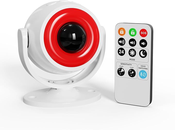 1 Pack Wireless Motion Detector Alarm for Indoor Use, PIR Motion Sensor with Sound Player for Pets, Dogs & Animal Deterrent, Intruder Alert & Remote Safety System, Noise Maker Sensor de Movimiento by WARROXIDESecuritySolutions