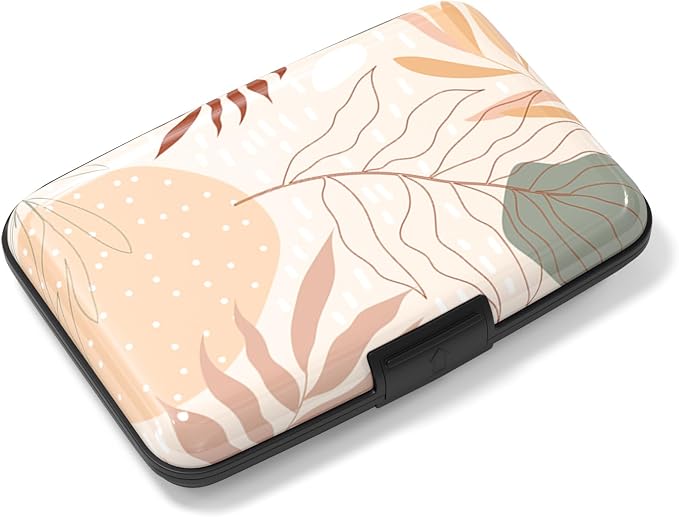 Rimilak Aluminuml Credit Card Holder,Yellow Leaves | Mini Credit Card Wallet RFID Blocking Slim Metal Hard Case for Women Men by Rimilak