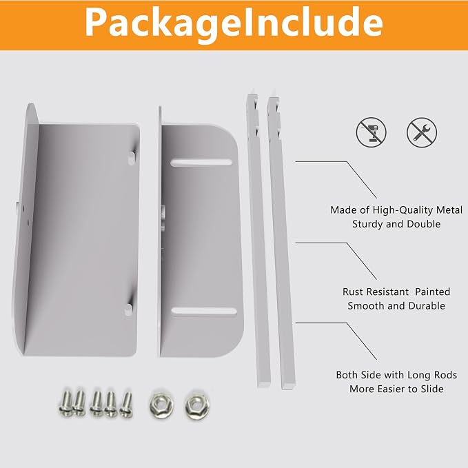 Adjustable Metal Bi-fold Door Lock, Keep Safety, White, 2 Pack | Bifold Door Lock Kit for 0.6-2 Inch Thick Doors, Protection Child and Pet Proof Bi-fold Door Lock for Closet Cabinet Pantry - Image 6