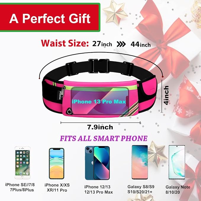 AIKENDO Women Fanny Pack Running Belt,Belt Bag Phone Holder | Water Resistant Wasit Pack Bag for Hiking Fitness,Phone Carrier,Running Gear, Lightweight, Soft Material - Image 2