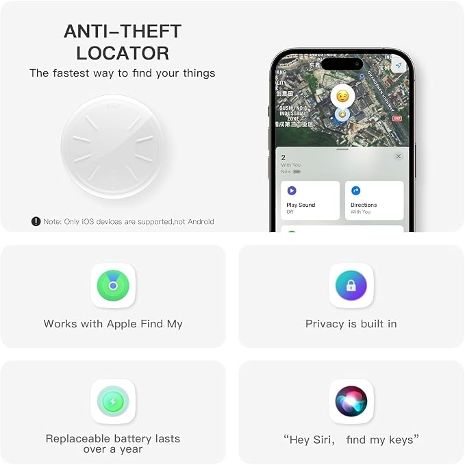 GPS Tracker for Vehicles, 1PCS Real Time GPS Tracker for Car Work with Find My (iOS Only),MINI Car Tracker Device Hidden,No Monthly Fee, Waterproof Car Tracker - Image 4
