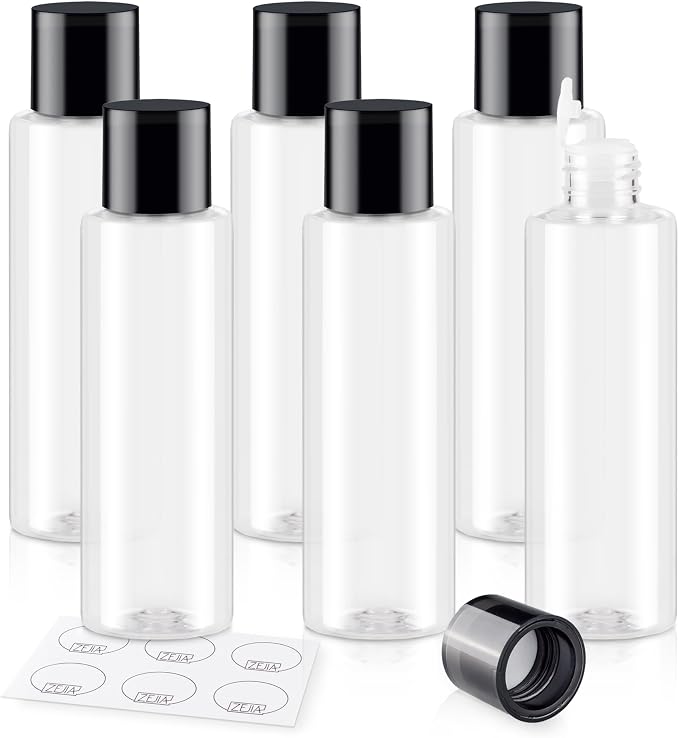 150ML/5OZ Travel Size Toiletries, 6 Pack Travel Size Containers | Double Leak Proof & Refillable Plastic Travel Bottles for Shampoo, Lotion, Body Wash with 6pcs Labels (Clear) - Image 8
