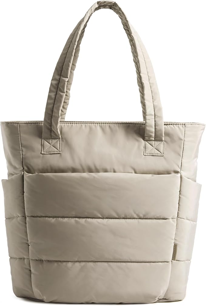 BAGSMART Tote Bag for Women, Lightweight Puffy Tote Bag with Compartments Shoulder Bag Handbag for Travel, Work, Gym | Lightweight by BAGSMART