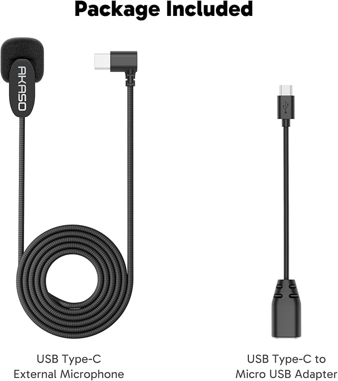 AKASO External Microphone for EK7000/EK7000 Pro/Brave 4 Action Camera | Compatible with AKASO Brave 7/Brave 7 LE/Brave 4 Pro/ V50X/ V50 Elite Action Camera with a Type-C to Micro USB OTG Cable - Image 5