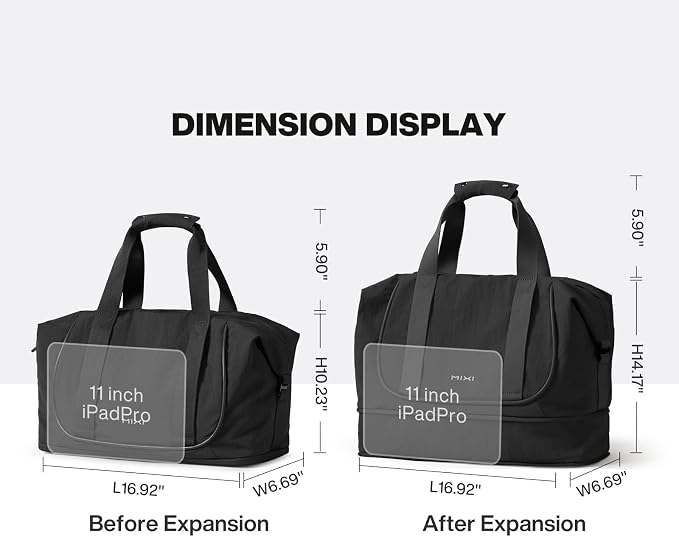 mixi Travel Tote Bag for Women Large Expandable Travel Bag Waterproof Lightweight Carry On Personal Item Handbag - Image 8