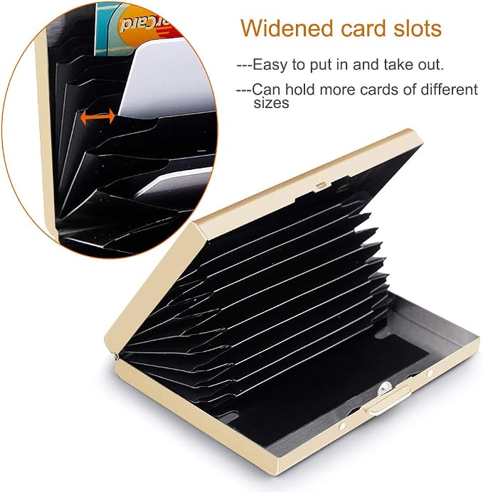 RFID Credit Card Holder Protector Metal Credit Card Wallet Business Card Holder for Men Women Gift Box Package (Gold) - Image 4