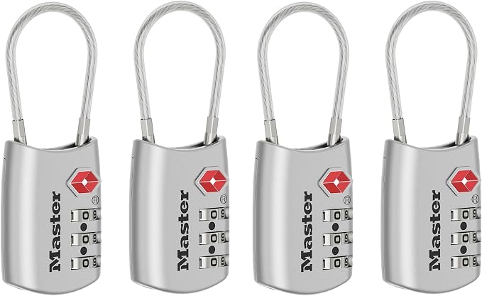 Master Lock Set Your Own Combination TSA Approved Luggage Lock, Silver, 4 Pack, 4688SLVEC4 - Image 4