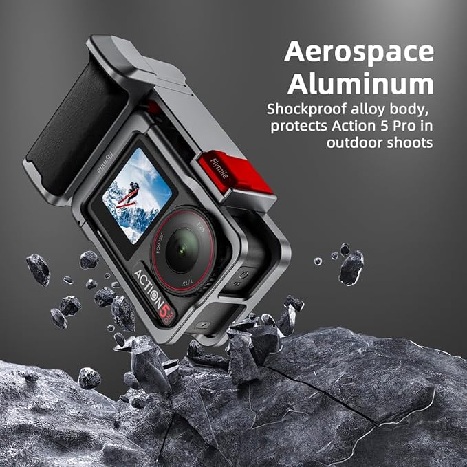 Handle Grip Cage Kit for DJI Osmo Action 5 Pro Accessories | for DJI Action 5 Pro Cage Case, Street Photography Quick Release Mount, Shutter Button, Cold Shoe, 1/4 Threaded Hole - Image 4