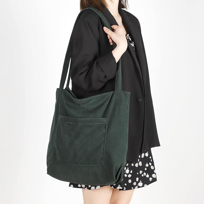 WantGor Women Corduroy Tote Bag, Large Shoulder Hobo Bags Casual Handbags | Big Capacity Shopping Work Bag - Image 2