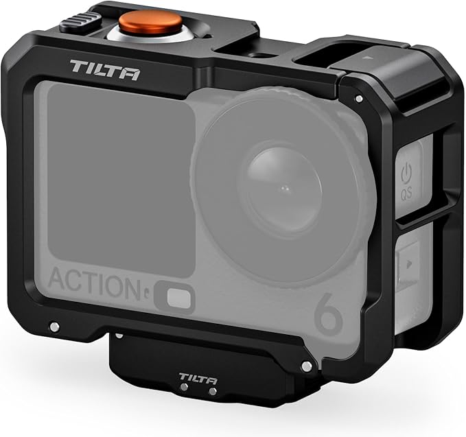 Tilta Camera Cage Base Kit Compatible with DJI Osmo Action 6 | Magnetic Quick Release Baseplate Included | 1/4"-20 Thread with Locating Points | Cold Shoe Receiver | Button Extension | Black | Includes full camera cage and quick release mounting basepl... by Tilta