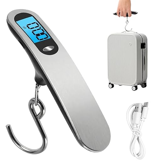 Luggage Scale, NEW 2.0 Portable Digital Suitcase Weight Scale with USB Charging, 110 Lb/50kg Luggage Scale with Hook, Travel Scale for Travel, Household and Outdoor by Unknown