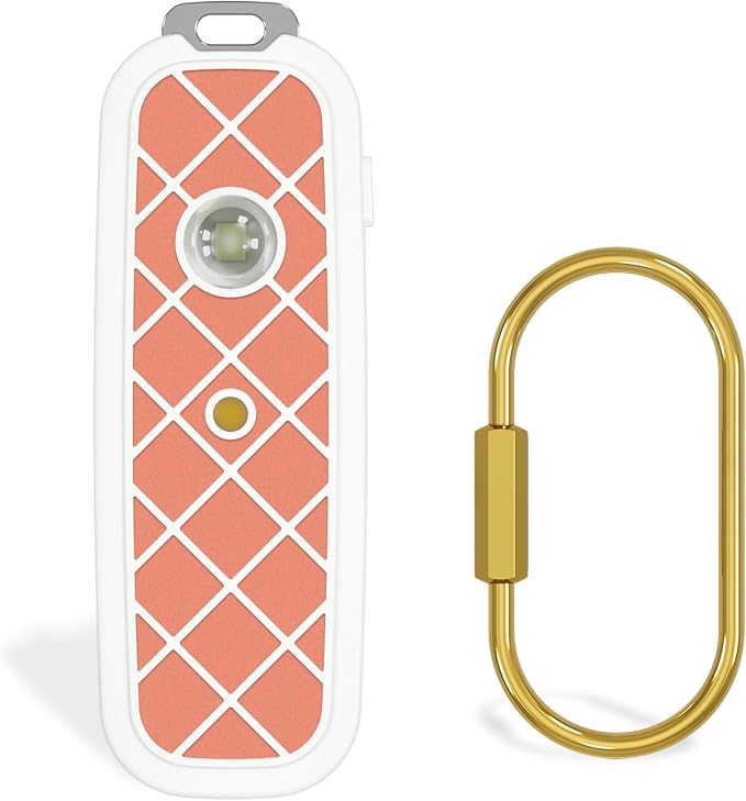 Personal Safety Alarm Keychain for Women & College Girls - 240 Min Siren, Dual Activation (Pin & Button), Locking Pin, LED Strobe, Rechargeable Anti-Slip Grip (Tangerine) by Unknown