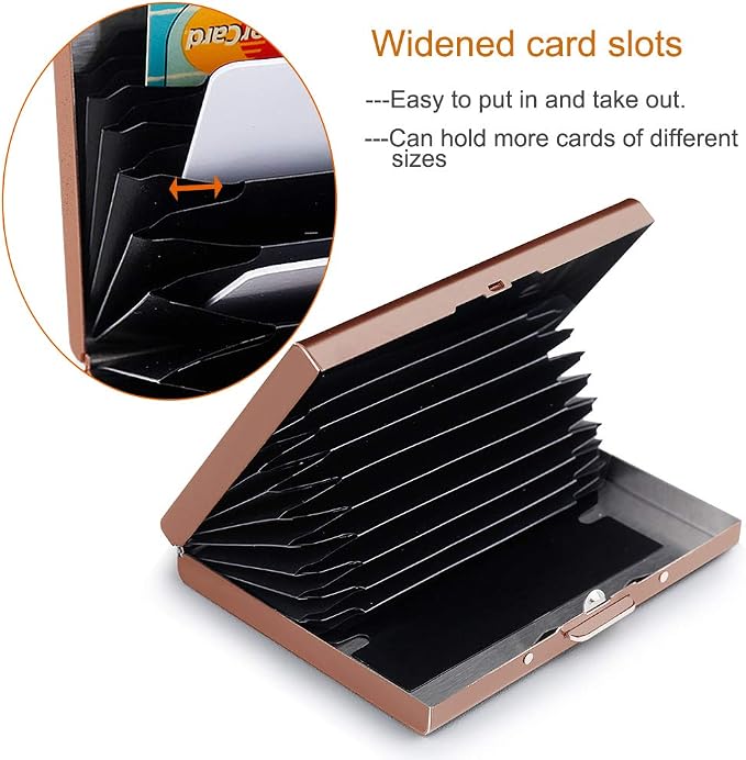 RFID Credit Card Holder Protector Metal Credit Card Wallet Business Card Holder for Men Women Gift Box Package (Copper) - Image 4