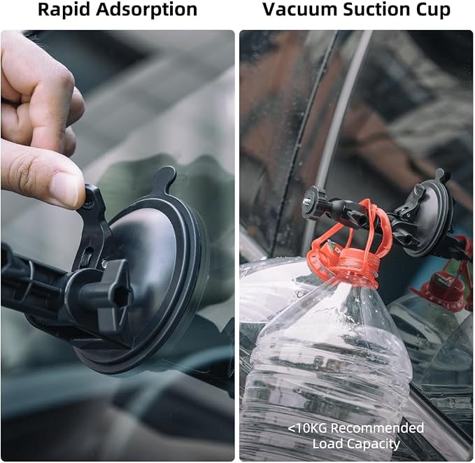 Pocket 3 Suction Cup Mount, Car Mount Windshield Window Dash Holder Kit with Expansion Adapter for DJI Osmo Pocket 3,GoPro Hero 13/12/11/10/9/8,DJI Action 5 Pro/4/3 Accessories (for Pocket 3) - Image 4
