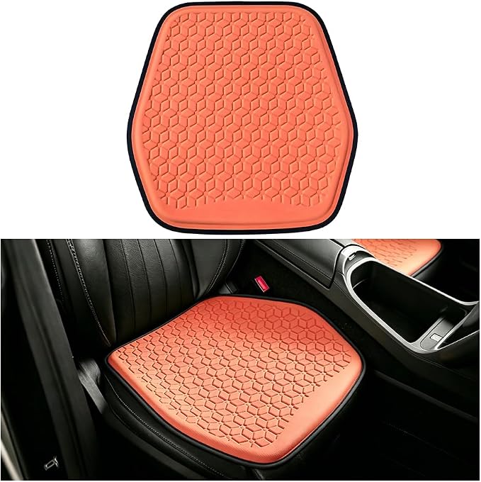 Zpana Gel Car Seat Cushion, Non-Slip & Comfortable Automotive Chair Protector Pad for Driving, Breathable Vehicle Interior Mat Cover Accessories, Universal Fit (Orange) | Comfortable Automotive Chair Protector Pad, Vehicle Interior Mat Cover Accessorie... by Unknown