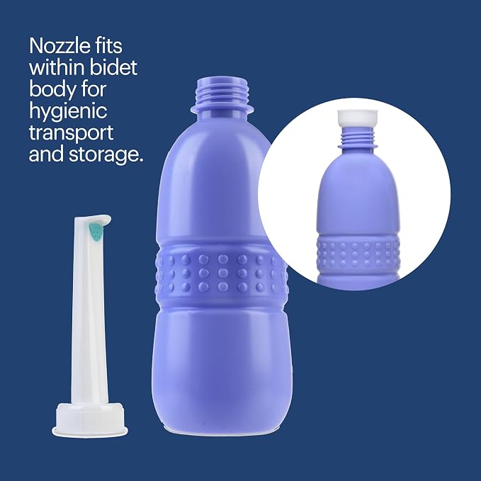 Brondell GoSpa Travel Bidet GS-70 – Portable Peri Bottle for Postpartum & Perineal Care, 400ml Handheld Bidet with Angled Nozzle, Collapsible Design, Nozzle Storage & Travel Bag, Amaranthine - Image 5
