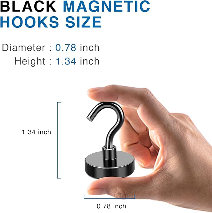 LOVIMAG Magnetic Hooks, Cruise Essentials 2026, 45 Pack-50LBS | Heavy Duty Strong Magnet Hook for Cruise Cabin, Refrigerator Fridge, Ship, Classroom, Kitchen Grills, Black - Image 2