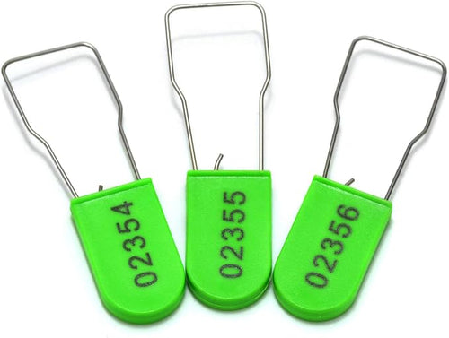 100pcs Security Metal Wire Padlocks, Plastic Security Seals Disposable Anti-Tamper Tag Locks with Numbered Anti Tamper Tag Hasps (Green, 100pcs) by Rasunkae