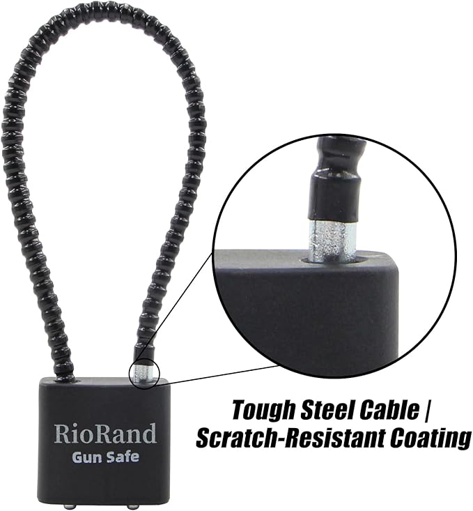 RioRand Keyed Alike Cable Gun Lock 8.5" & 15", Safety Lock Compatible with Pistols, Rifles & Shotguns for Home & Firearm Storage - Image 4