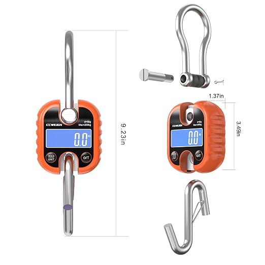 Hanging Scale Handheld 440lb/200kg Crane Scale Luggage Scale,with ABS Plastic case & Big LCD Display, Portable Digital Mini Crane Scale Fishing Scale,for Gym,Hunting,Travelling - Image 6