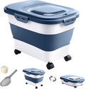 20-30 Lbs Rice Storage Container,Collapsible Food Storage Container | Flour Storage Container with Wheels Airtight Locking Lid,Rice Container Double Seal,Keep Fresh for Pet Food,Rice,Flour by DDMOMMYCOLLAPSIBLEFOODSTORAGECONTAINERFAMILY