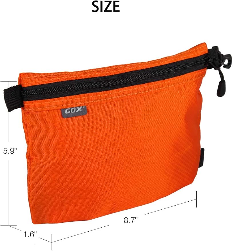 GOX Small Toiletry Bag for Men Bulk Cosmetic Bag Dopp Kit Carry On Zipper Pouch Organization Nylon Small Packing Sack Water Repellent(Orange) - Image 2