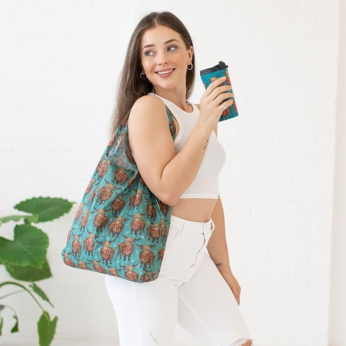 ECO CHIC Foldable Reusable Grocery Bags - Lightweight, Recycled & Reusable Shopping Bag - Waterproof Packable Tote - Image 2