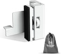 Portable Door Lock for Home/Hotel Security, Flip Action Style | All-Metal Construction, Adjustable Design, with Storage Pouch, Extra No Drill Door Lock, White by MOSECYOU