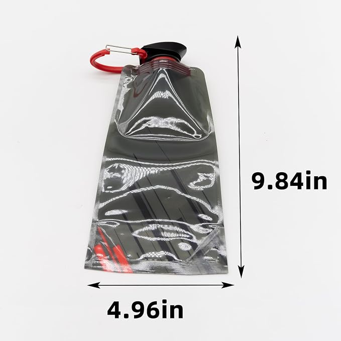 2Pcs Collapsible water bottle,22oz portable PE water bag for outdoor | Reusable foldable PE water bottle,easy to carry and store for camping,hiking,cycling and outdoor adventures. - Image 7