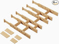 Bamboo Drawer Dividers 6 Pack with Inserts, Kitchen Adjustable Drawer Organizers for Home, Bedroom, Dresser, Expandable Organization 6 Dividers with 12 Inserts by FILWH