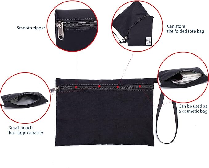 ETidy Large Capacity Foldable Tote Bag With Zipper | Water-resistant, Lightweight, Sandproof, Beach Bag, Gym Bag, Travel Shopping Bag - Image 6