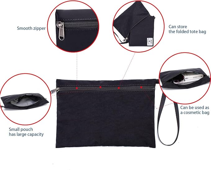ETidy Large Capacity Foldable Tote Bag With Zipper | Water-resistant, Lightweight, Sandproof, Beach Bag, Gym Bag, Travel Shopping Bag - Image 6