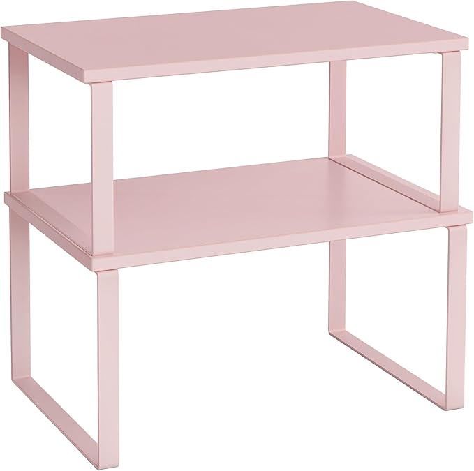 SONGMICS Cabinet Organizer Shelf, Set of 2 Spice Rack, Kitchen Storage | Kitchen Counter Storage Spice Rack, Particleboard, Steel, Jelly Pink, BYSTRO Collection UKCS020S01 by Unknown