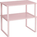 SONGMICS Cabinet Organizer Shelf, Set of 2 Spice Rack, Kitchen Storage | Kitchen Counter Storage Spice Rack, Particleboard, Steel, Jelly Pink, BYSTRO Collection UKCS020S01 by Unknown