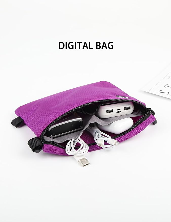 GOX Small Toiletry Bag for Men Bulk Cosmetic Bag Dopp Kit Carry On Zipper Pouch Organization Nylon Small Packing Sack Waterproof (Purple) - Image 6