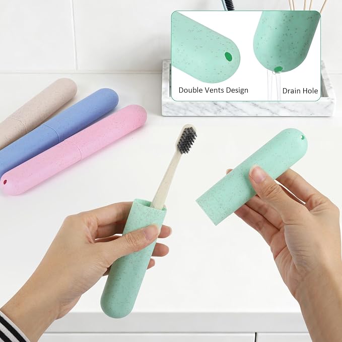 Tecbeauty 8Pcs Travel Toothbrush Case, Portable Toothbrush Holder Container Protector Cover for Travel, Business, Camping, School - Image 4