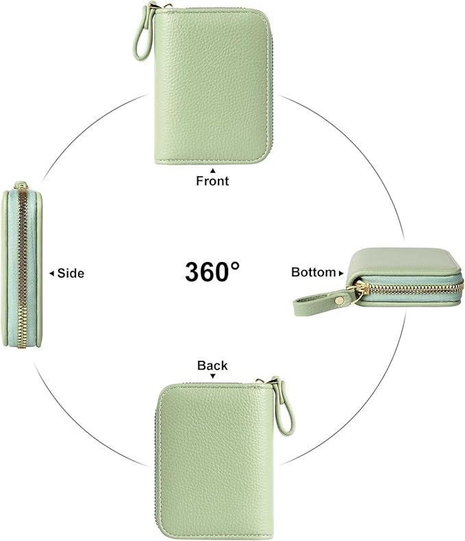 Credit Card Wallet, RFID Card Case Wallet, Zipper Card Cases Holder for Men Women, RFID Blocking, KeyChain Wallet, Compact Size Card Organizer Case for Women - Image 6