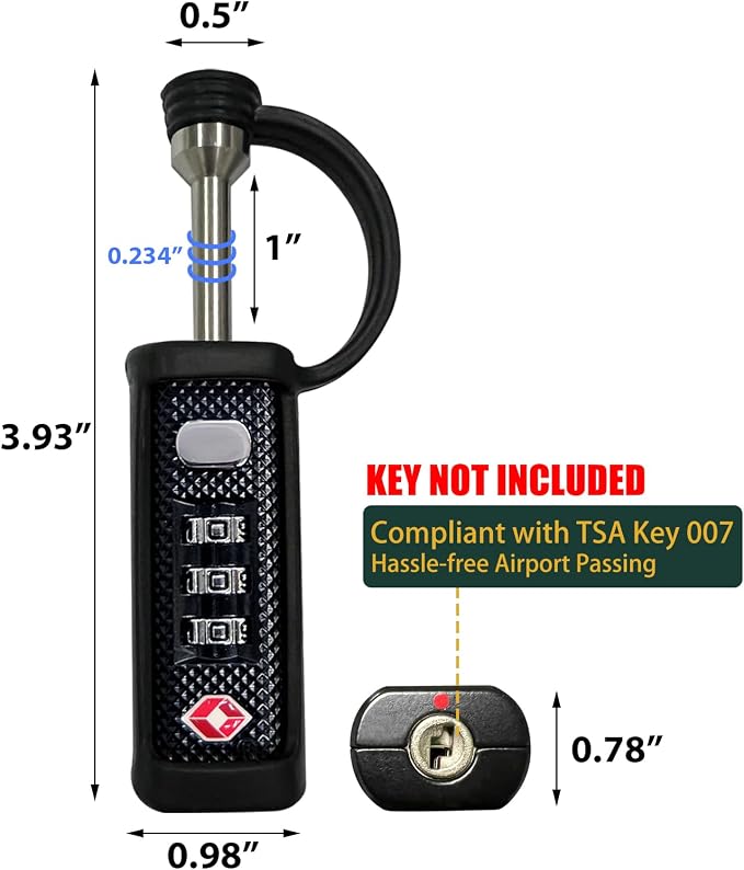 LAFENLIN TSA Lock for Gun Case, 3-Dial Combo Padlock | TSA-approved Combo Padlock (No key). Cut-resistant Steel Shaft, Weatherproof. Fits Rifles,Pistols, Cameras,Cases & Ammo Boxes - Image 4