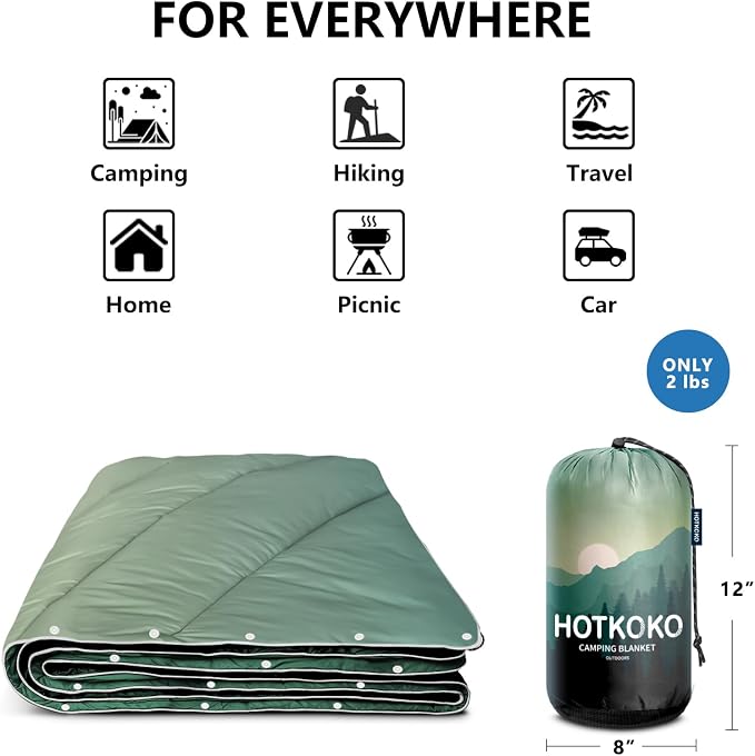 Puffy Camping Blanket,Large Camp Blanket Outdoor Camping Quilt Waterproof | Lightweight Printed Warm Packable Down Alternative Blanket for Camping,Traveling, Stadium, Hiking, Picnics - Image 4