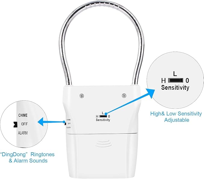 2 Pack Door Handle Alarm | Vibration Triggered, 120dB Alarm, Audible 550FT, For Travelling, Hotel, Apartment, Home Security - Image 3