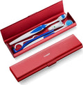 Wider Aluminum Toothbrush Travel Case, Portable Travel Toothbrush Holder, Durable Manual Toothbrush Box Container for Traveling, Bathroom, Camping, Business Trip, Red by Oralphi