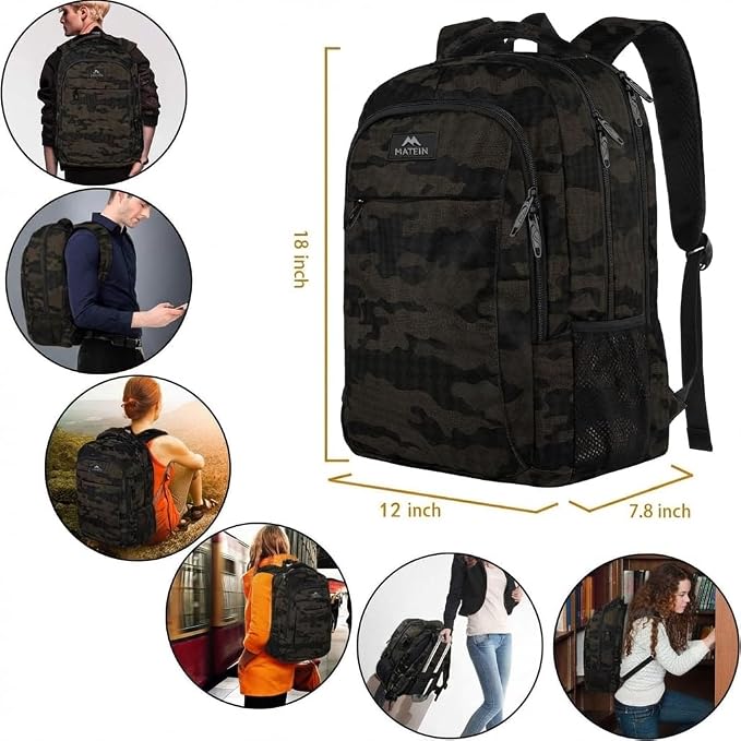 MATEIN 15.6 Inch Laptop Backpack, Business Laptop Daypack for Work College | Sturdy Water-Resistant, Travel Carry-On Backpack, Computer Bookbag for College Men & Women, Lightweight, Anti Theft Pocket - Image 6