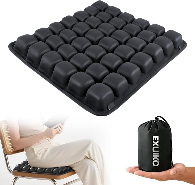 Inflatable Sonndur Travel Seat Cushion, Built-in Air Pump Car Airplane Chair Cushion for Long Flight Driving Sitting, Office Chair Wheelchair, Pressure Sore Relief, for Sciatica,Coccyx & Buttock SC01 by Unknown