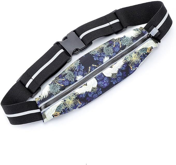 Running Belt for Men, Water Resistant Fanny Pack for Women, Cycling Exercise Travel, Reflective Strips Suitable for Night, Slim Adjustable Size Running Belt Bag for iPhone 17 16 15 Samsung (Blue) by Oasishade
