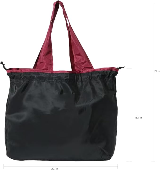 Reusable shopping tote bag, large capacity drawstring tightening top, foldable grocery tote bag, shoulder bag - Image 5