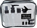Travel Bottles and TSA Approved Toiletry Bag, Clear Quart Size with Leak-Proof Travel Containers Set Makeup Bag Accessories for Liquids Carry-On Luggage Compliant for Airplaine by Wobe