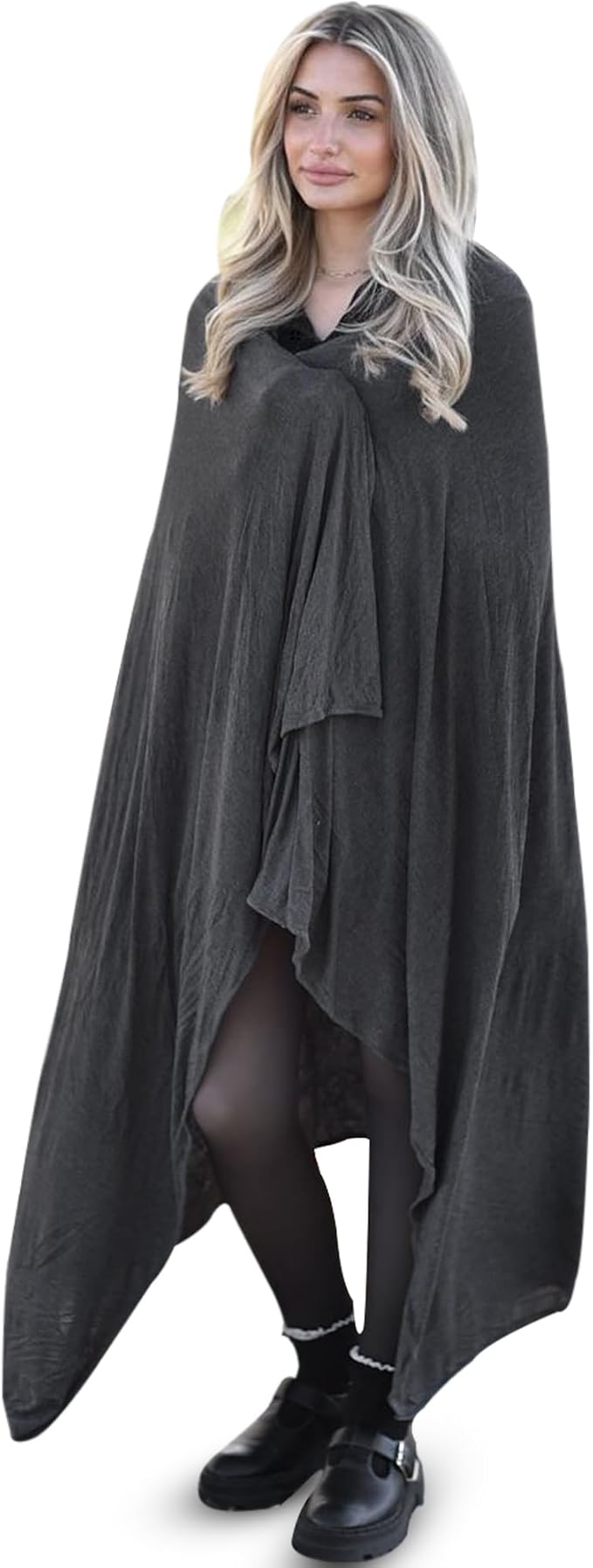 Luxury Cooling Travel Blanket - Stretchy, Lightweight Soft & Breathable Shawl Wraps for Women by WrapYourselfinNaturesSoftness