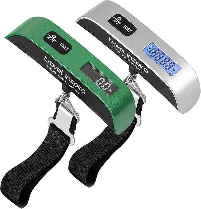 travel inspira Luggage Scale, Portable Digital Hanging Baggage Scale for Travel 2 Pcs by TravelInspira