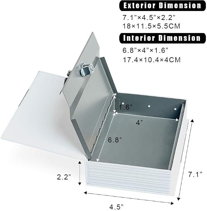 PACOLO Small Diversion Book Safe Storage Box, Metal Can with Security Combination Lock/Key, Hidden Safe (Combination, Butterfly) - Image 2